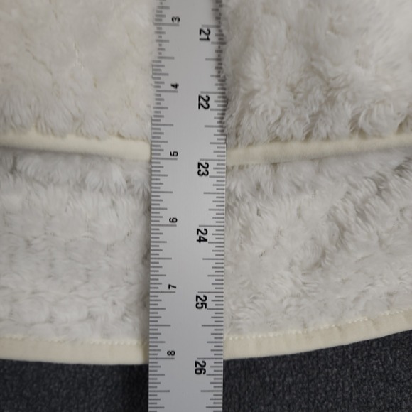 Eddie Bauer Women XL Sherpa Fleece Snap Neck Pullover Ivory Cream Cozy - Picture 4 of 11